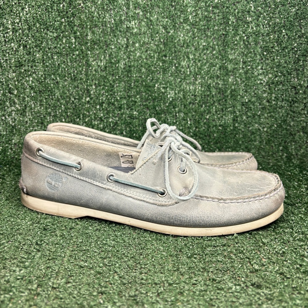Timberland Classic 2-Eye Boat Leather Casual‎ Deck Shoe Sea Foam Green Mens 10.5